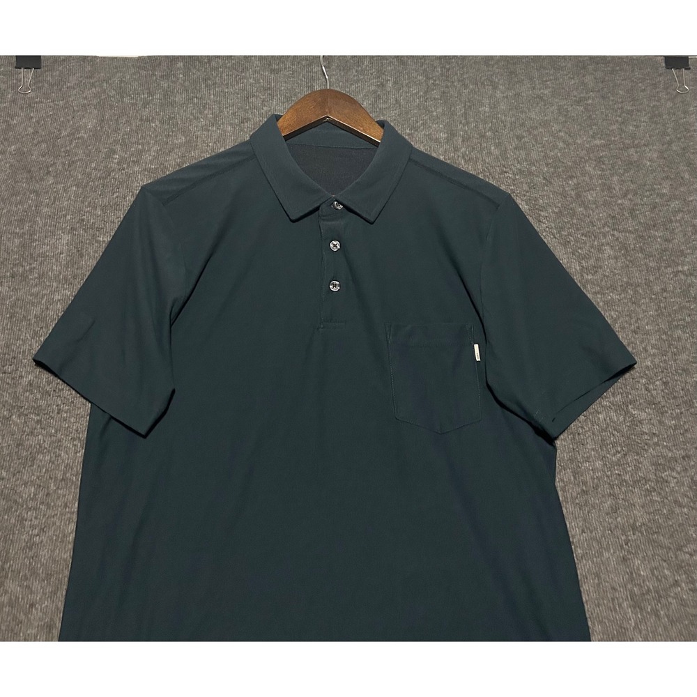 Vuori ace polo shirt mens green Large soft stretch casual preppy read
